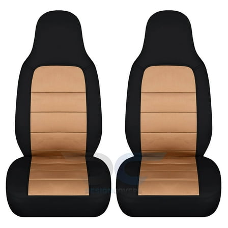 Designcovers Fits 1999-2000 Mazda MX-5 Miata Cotton Seat Covers:Black and Tan