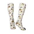 thumbnail image 4 of Daiia Sports Socks Donut Sloth Printed Novelty Crew Socks for Men Women Knee High Socks Cotton Socks Soft & Breathable Support Unisex Socks, 4 of 9