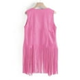 thumbnail image 5 of Pink Tassel Vest for Women, Suede Women's Plus Size Vests, Tassel Vest for Women Slim and Sleeveless Vest for Women, 3XL, 5 of 9