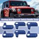 thumbnail image 2 of Cubierta de manija de interruptor de extracción de techo rígido para Jeep Wrangler JL JLU 2018-2023 para decoración de pestillo de panel Freedom Accesorios interiores 6 piezas azul oscuro, 2 of 7