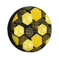 thumbnail image 1 of Bingfone Motif Géométrique avec Abeille pour Couverture de Pneu de Rechange Protecteurs de Roues Universels Résistants aux Intempéries pour Véhicule Récréatif Remorque de Voyage SUV Camion-17 Pouces, 1 of 6