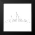 thumbnail image 2 of Seven Trees Design 20x20 Black Modern Framed Museum Art Print Titled - One Line New York, 2 of 5