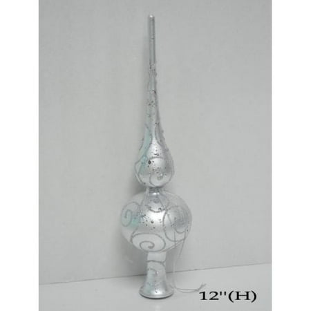 Christmas At Winterland WL-TOPPER-12-SLV 12 Inch Finial Tree Topper Christmas at Winterland WL-TOPPER-12-SLV 12 Inch Finial Tree Topper Silver - Christmas At Winterland WL-TOPPER-12-SLV 12 Inch Finial Tree Topper