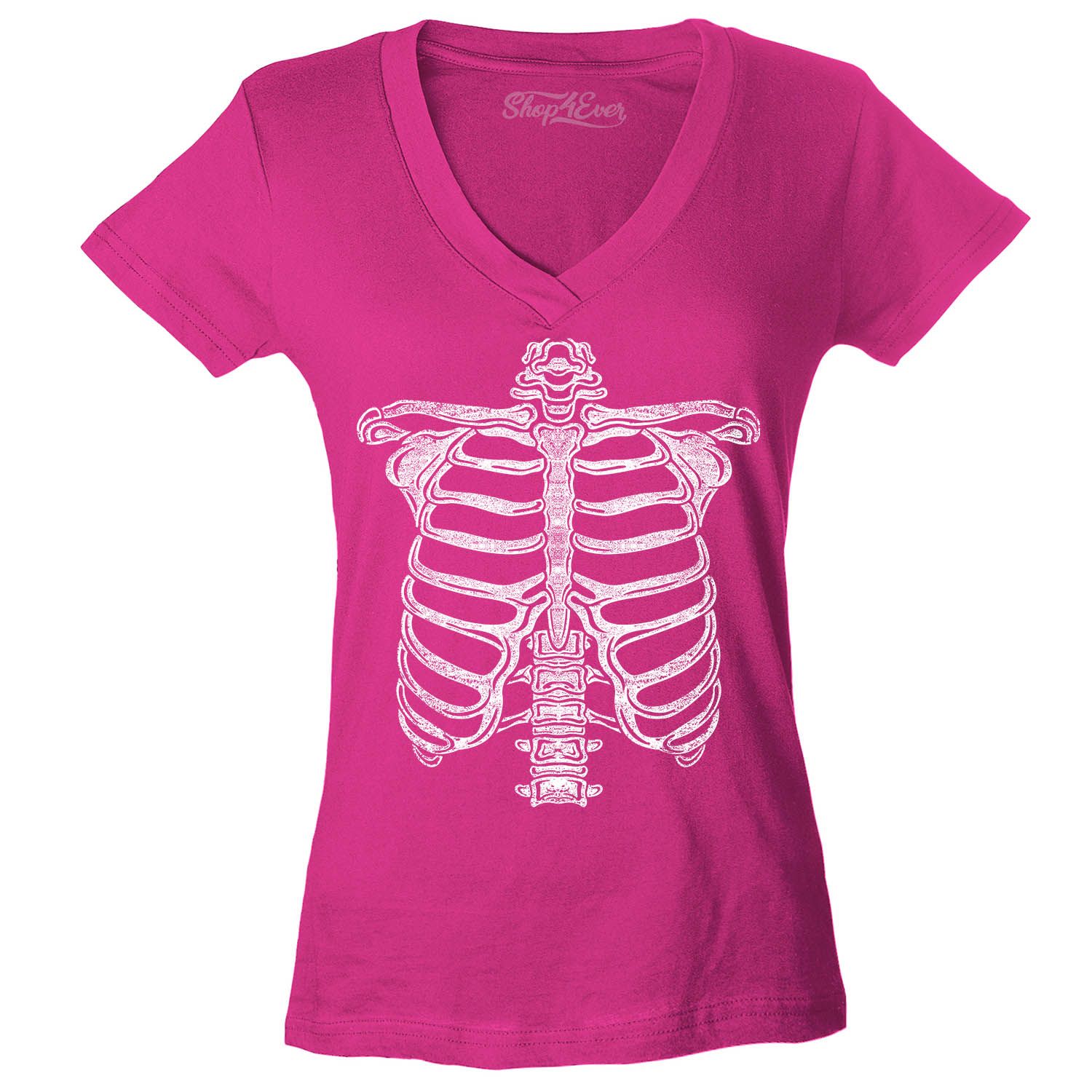 Ribcage V-neck Shirts T shirts for Women Skeleton Women/'s Halloween Party