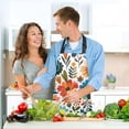 thumbnail image 6 of Colorful Flower with Plant 5 Pcs Kitchen Set Heat Resistant Oven Mitts and Non-Slip Pot Holders with Adjustable Cooking Apron, 6 of 6
