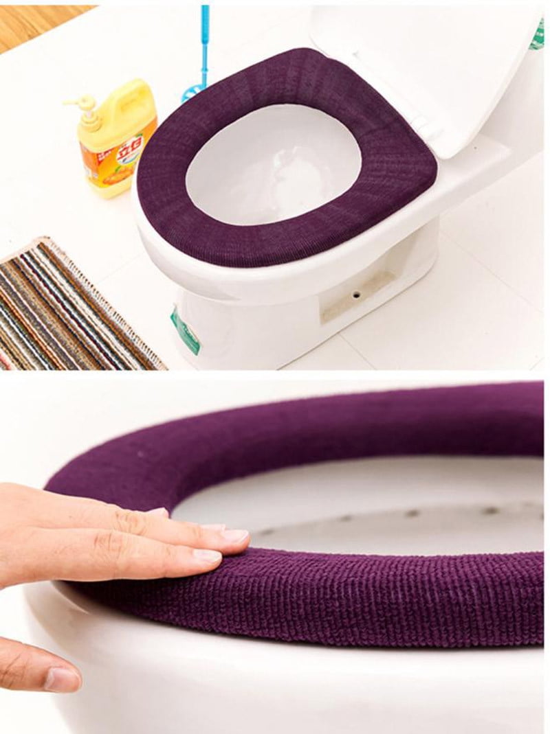 Bathroom Toilet Seat Warmer Cover Washable Soft Case Lid Mat Protects Closestool