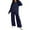 12# Dark Blue, variant on Huankd Women's 2 Piece Lounge Set Travel Airport Outfits Tracksuit Wide Leg Loungewear Baggy Comfy Sweatsuit Black XL