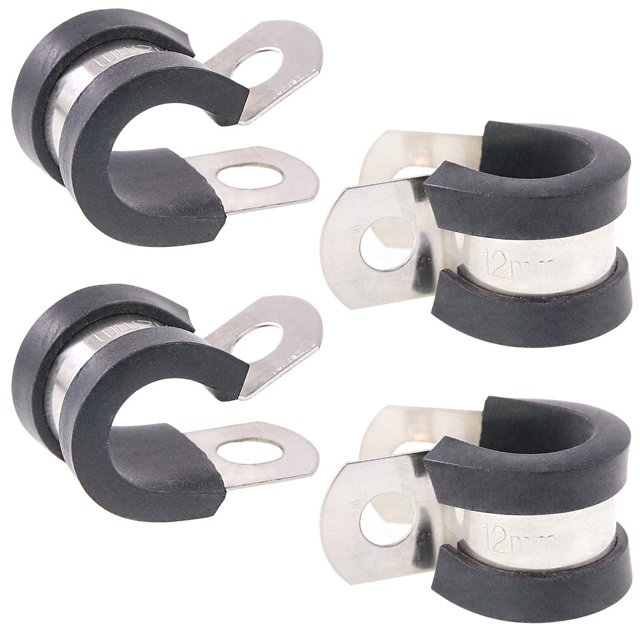 Abrazadera para cables Keadic de 12 mm con revestimiento de goma, 20 piezas