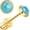 Gold Green Opal, variant on 14K Gold Plated Threadless Flat Back Opal Stud Earrings Hypoallergenic Surgical Stainless Steel Earrings Studs for Women 5mm Handmade Cartilage Helix Conch Multiple Piercing[h0795]