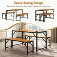 thumbnail image 5 of Auranook 3 PCS Patio Dining Set for 6 People 53" Acacia Wood Picnic Table & 2 Benches, 5 of 8