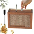 thumbnail image 4 of Alcancías de madera, cajas de dinero en dólares, cajas de dinero reutilizables ensambladas, decoraciones para el hogar, con objetivos y cifras de ahorro, 4 of 5