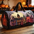 thumbnail image 4 of Halloween Tote Bags for Women Cute Cat Pumpkin 3D Printed Purse Hobo Bag for Travel and Work Trendy Halloween Handbags(03_Purple,18英寸 x 9英寸 x 9英寸), 4 of 5