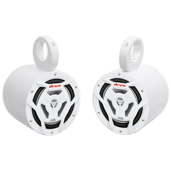 (2) JVC CS-DR6201MW 6.5" 300 Watt 2-Way Marine Wakeboard Tower Speakers