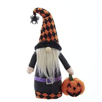 Halloween Gnome Holding Pumpkin 15 Inch HW1854