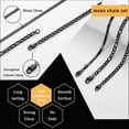 thumbnail image 6 of APSVO 3 Pcs Black Necklaces for Men Boys Women Stainless Steel Cuban Figaro Herringbone Chains Set Birthday Easter Basket Stuffers Jewelry Gifts Teen Him Dad Adults Kids Ideas 16/18/20/22/24 Inch, 6 of 8