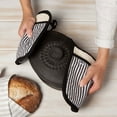 thumbnail image 2 of Now Designs Superior Cotton Pot Holder - Narrow Stripe Black, 2 of 5