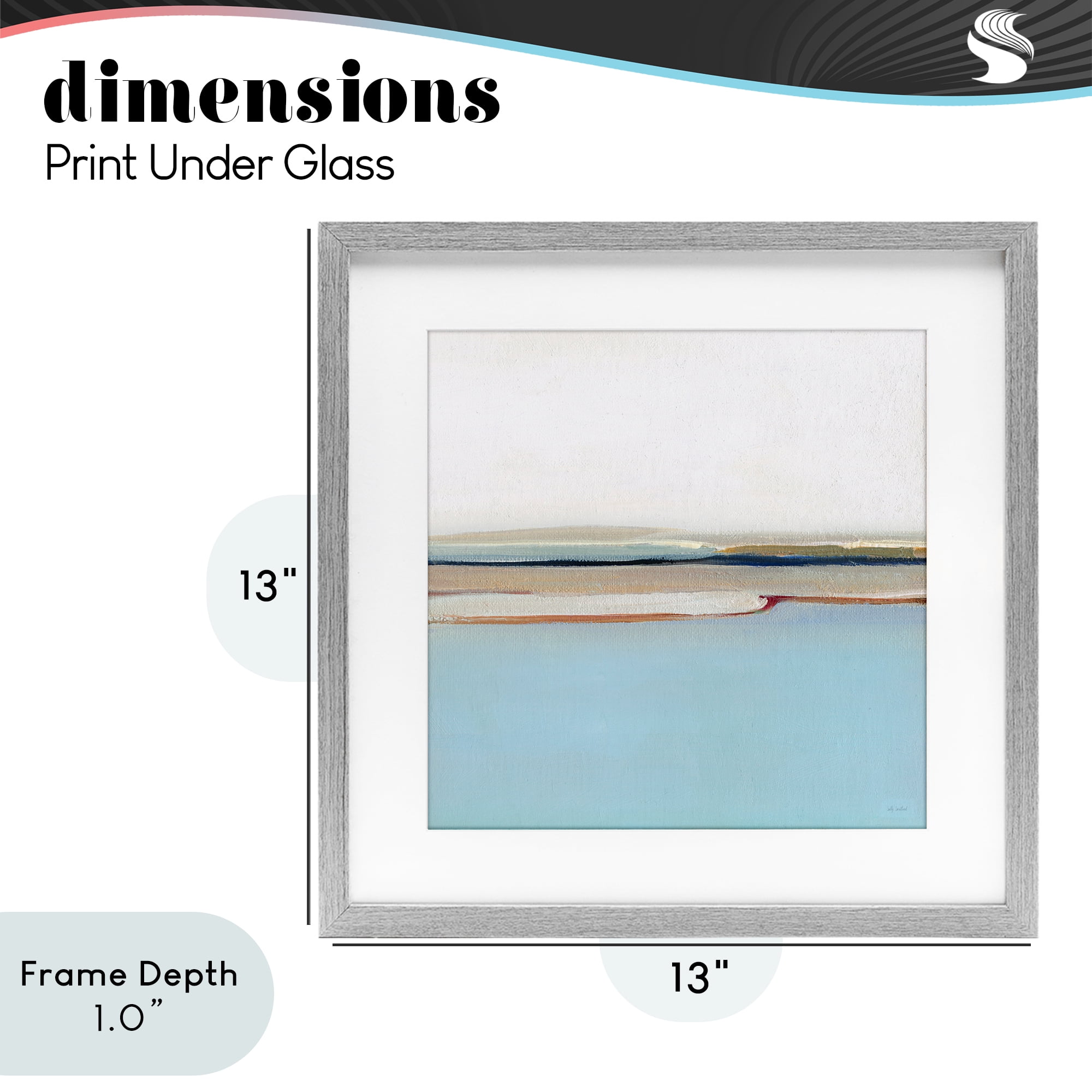 Stupell Industries Serene Minimal Shoreline at Dawn Gray Framed Print Under Glass, design by Sally Swatland