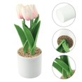 thumbnail image 3 of 1 Pot Artificial Potted Tulips Flowers with Cement Vase Vivid Tulip Flowers Arrangement for Home Office Décor House Decorations 10inch, 3 of 11