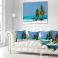 thumbnail image 2 of Designart Beach with White Sand and Turquoise Water - Modern Seascape Throw Pillow - 16x16, 2 of 4
