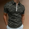 thumbnail image 2 of Stegosaurus Lace Black And Grey Men Zipper T-shirt Summer Casual Short Sleeve T-shirt Top, 2 of 7
