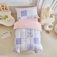 thumbnail image 1 of Juego de Ropa de Cama para Niñas Pequeñas Joyreap Floral con Mariposas en Rosa y Morado, 1 of 7