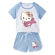 thumbnail image 2 of Traje deportivo informal de Hello Kitty, novedad de verano, pantalones calientes de dibujos animados para niñas, traje superior cómodo de algodón de dos piezas de manga corta para bebé, 2 of 5