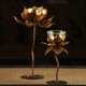 thumbnail image 4 of Candelabro en forma de flor creativa, adornos, portavelas de hierro, bandeja for velas de loto, 4 of 7