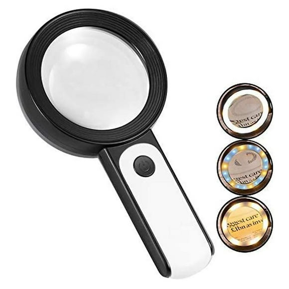 Magnifying Glass With Light, Handheld Large Magnifying Glass Led Illuminated Lighted Magnifier For Macular Degeneration, Seniors Reading, Soldering, I
