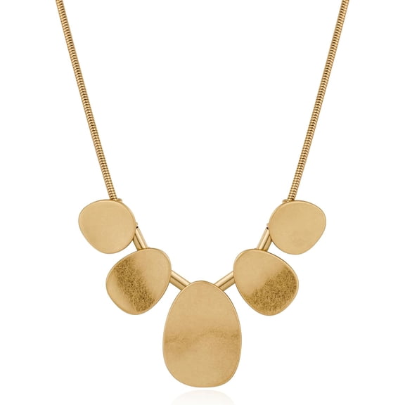 Women's Irregular Metal Disc and Coin Pendant Necklace