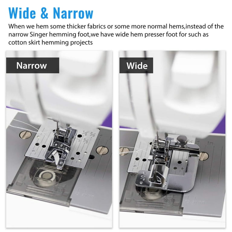 Sewing Rolled Hemmer Foot Set, Universal Sewing Rolled Hemmer Foot Set,  Rolled Hem Presser Foot, Wide Rolled Hem Pressure Foot Sewing Machine  Presser