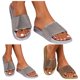 thumbnail image 4 of MKLEKYY Sandalias de Mujer para Playa, Sandalias de Mujer A La Moda, Nuevo Patrón, Color Sólido, decoración Brillante, Suela Plana, Suela Gruesa, Zapatillas de Playa de Verano, 4 of 4
