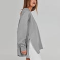 thumbnail image 3 of WREESH Womens Fashion Sweatshirt Casual V Neck Solid Color Pullover Long Sleeve Tops Fall Oversized Sweatshirts Fleece Casual Pullover Sweaters Outfits Sweatshirt Gray, 3 of 3