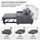 thumbnail image 2 of Sofá cama extraíble de 57,48" Sofá convertible 2 asientos Sofá Loveseat Sofá dormitorio moderno con dos almohadas y puertos USB para la sala de estar, 2 of 5