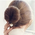 thumbnail image 3 of Happydeer Women Faux Pearl Sponge Disk Hair Clip Donut Quick Messy Bun Updo Hairstyle Tool, 3 of 7