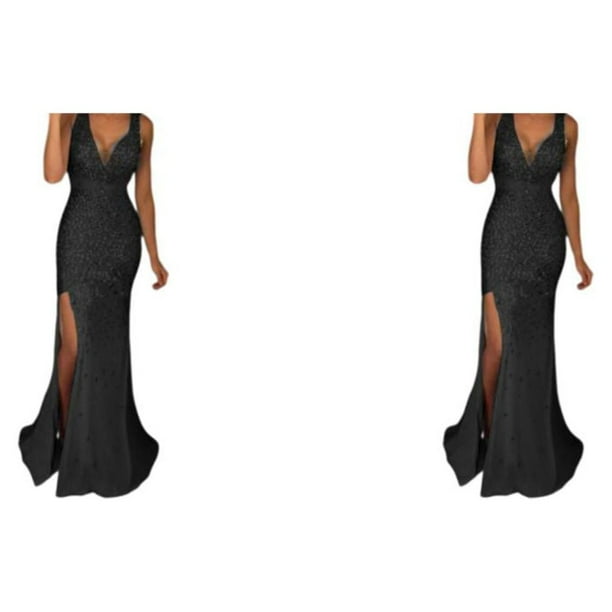 Sonducket Vestido de noche Traje de fiesta Ropa festiva Bola larga Brillo Sin mangas Ropa de dama Fina Hermosa Vestidos de baile Type7 NO7