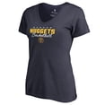thumbnail image 2 of Women's Navy Denver Nuggets Script Assist V-Neck T-Shirt, 2 of 3