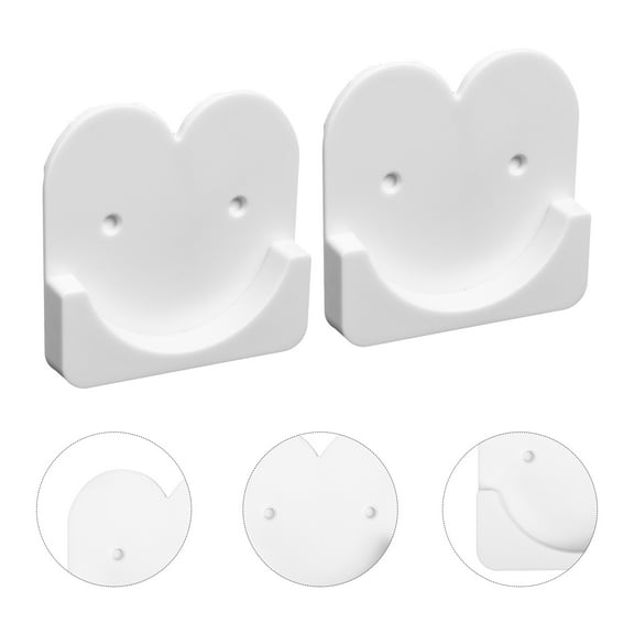 MERRYHAPY 1 Pair White Plastic Adhesive Shower Curtain Rod Holder Wall-Mounted Retainer for Bathroom Accessories