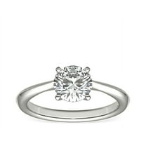 1.00 Carat Excellent Round Cut Natural Diamond Unique Solitaire Ring for Engagement Solid 14K White Gold Size 8.5