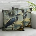 thumbnail image 3 of Creowell Throw Pillow Cover Blue Louisiana Heron Bird Drawing Nature Vintage Home Decor Pillowcases Square Pillow Cases Cushion Covers for Sofa Couch Bed 12x12in, 3 of 5