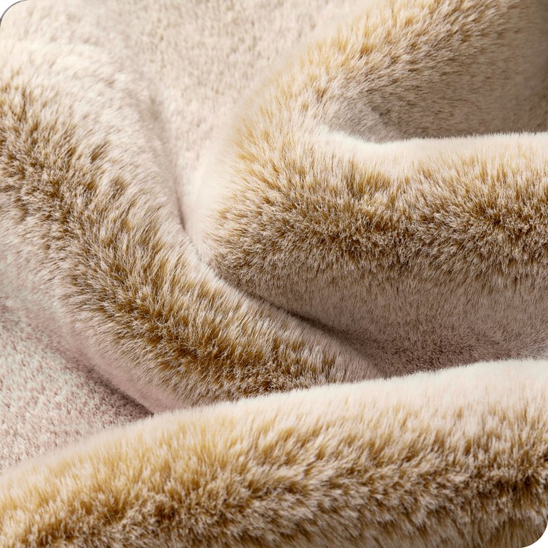 Bare Home Faux Fur Blanket - 60 x 80 - Ultra Soft Fleece - Oversized,  White 