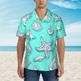 thumbnail image 4 of Balery Seashell And Starfish Print Men's Hawaiian Shirts Short Sleeve Beach Shirt Relaxed Fit Vacation Button Down Shirts-3X-Large, 4 of 9