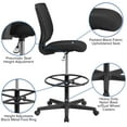 thumbnail image 6 of Emma + Oliver Ergonomic Mid-Back Black Mesh Drafting Chair with Adjustable Foot Ring, 6 of 13