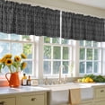thumbnail image 6 of White Striped Window Valance, Black Background Modern Retro Geometric 2 Pack Decorative Curtain for Small Windows, Light Filtering Valance with 3” Rod Pocket, 54"W x 18"L, 6 of 9