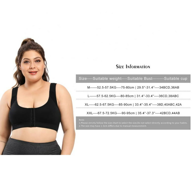 Xmarks Women's Full Figure Front Closure Wirefree Back Support Posture Bra  