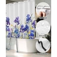 thumbnail image 5 of Split Shower Curtain for Transfer Bench, Blue Spring Floral Fabric Shower Curtains for Bathroom, Watercolor Flowers Summer Botanical Tub Sliding Transfer Bench Waterproof Bath Curtains 72"x84", 5 of 9