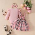 thumbnail image 5 of LUOGENLI Outfits Baby Girl Rompers 9-12 Months Girls Short Sleeve Ribbed Romper Bodysuit Bowknot Plaid Suspender Skirts Outfits Baby Girl Rompers 0-3 Months Summer Red 9-12 Months, 5 of 9