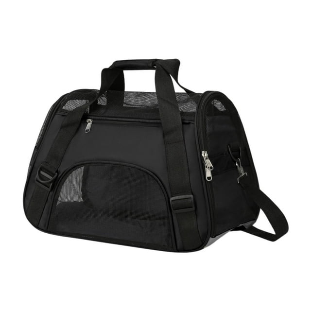 Cortero de gato Pet portador circulación de aire transpirable conveniente bolso de viaje de mascotas de cara blanda portátil para mascotas pequeñas , Negro