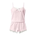 thumbnail image 4 of MEZZALL Women Pajama Two Piece Sleepwear Lace Camisole Tops With Shorts Outfits Soft Breathable Summer Loungewear Holiday Pjs, 4 of 4
