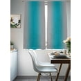 thumbnail image 4 of Turquoise Grey Ombre Sheer Curtains 63 Inch Long 2 Panels, Gradient Color Light Filtering Rod Pocket Semi Sheer Curtains, Sheer Voile Drapes for Living Room Bedroom, 52"x63", 4 of 5