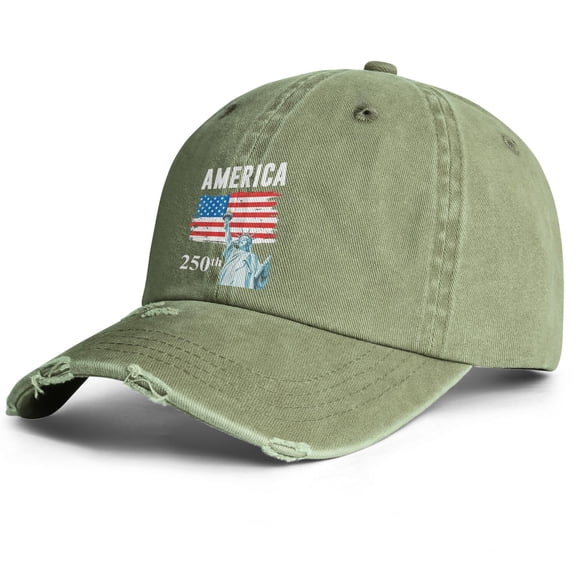 United States 250th Anniversary Hat Featuring Retro USA Graphics and Comfortable Curved Brim Baseball Cap Design